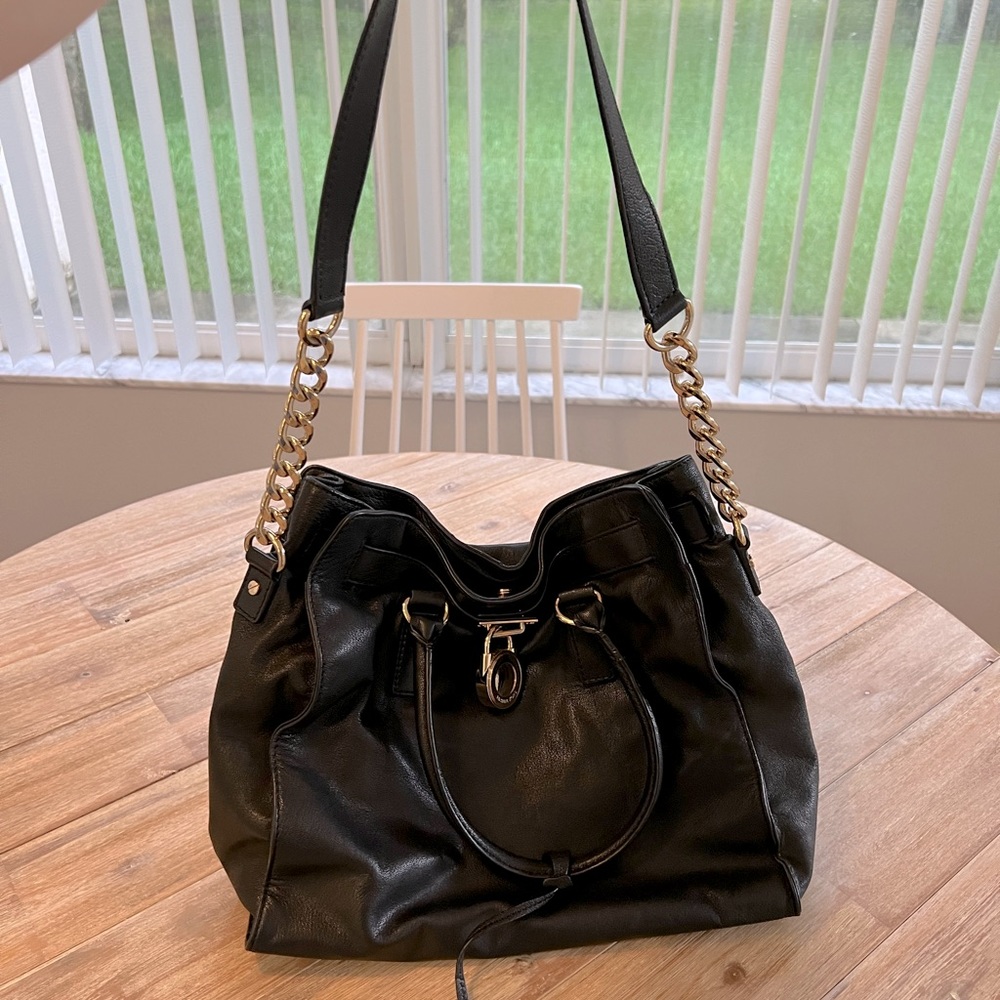 Michael Kors large saffiano leather tote black